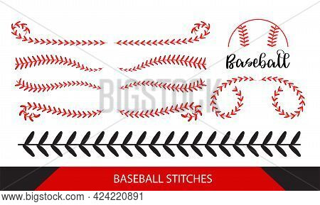 Baseball  Stitches  On A White Background , Vector Design