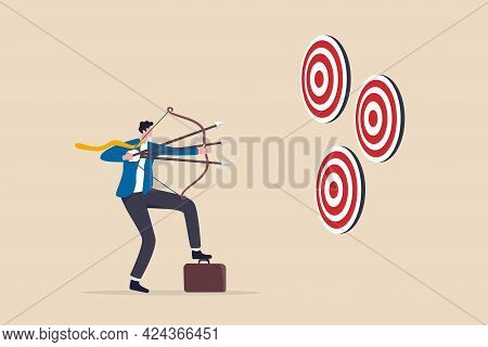 Multitasking Or Multiple Purpose Strategy, Aiming For Many Targets Or Goal, Skillful Professional To