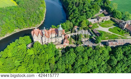 Top View Of Medieval Czocha Castle In Lower Silesian Voivodeship, In Southwestern Poland. The Castle