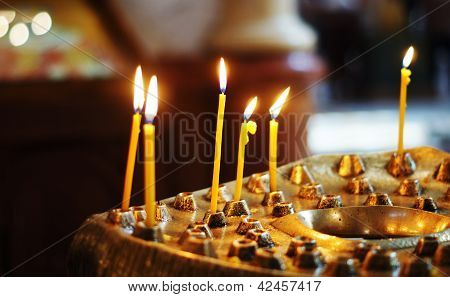 Candles In The Orthodox Georgian Church