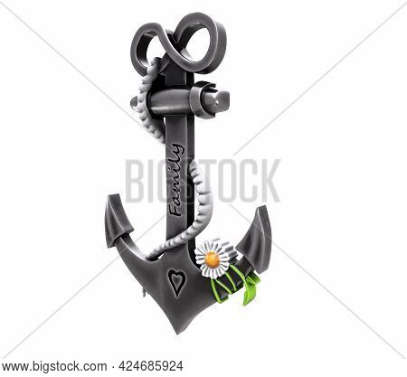 Heavy Iron Anchor In Seafaring 3d Rendering