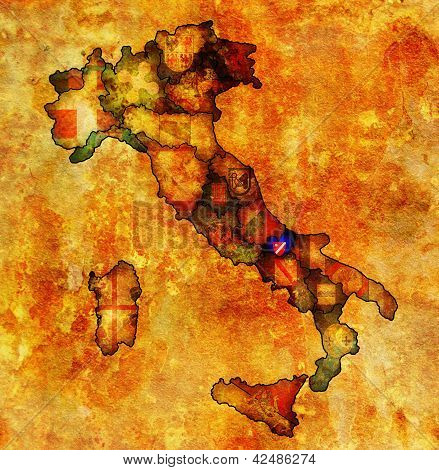 Mappa dell'Italia con la regione Molise