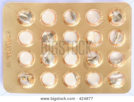 알 약의 물집 팩