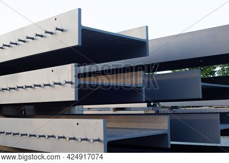 Construction Beams Stack Metal Structure Iron Girder