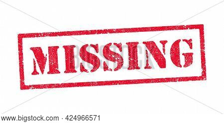 Vector Illustration Of The Word Missing In Red Ink Stamps