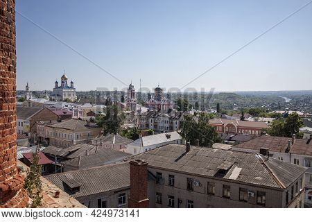 Yelets, Lipetsk Region, Russia - June 17, 2021, View From The Bell Tower To The Central Part Of The 