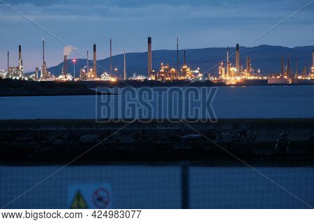 View From The Sea To A Factory In An Industrial Area Grangemouth, Scotland