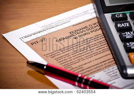 Polish Tax Form. Accounting
