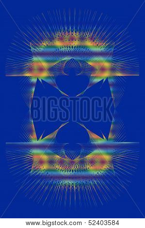 Aimless Color Abstract Composition On  A Blue Background.