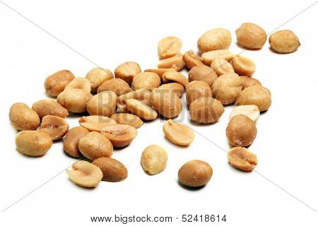 Salted peanut isolated on white
