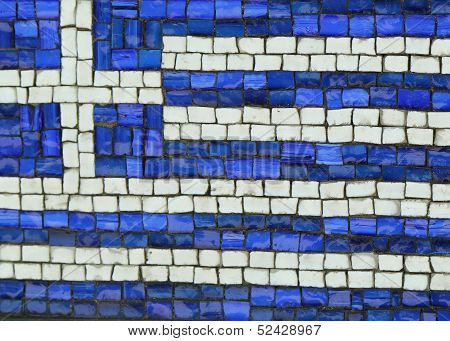 Greece Flag in Mosaic