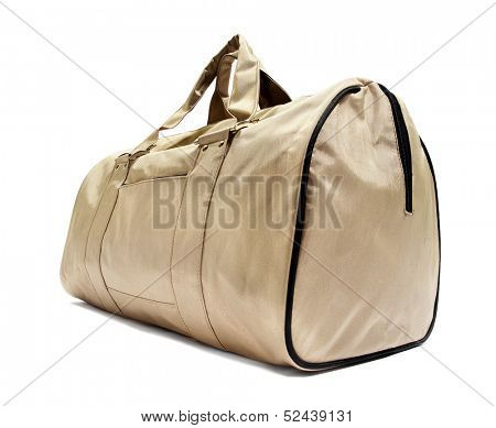 Beige bag. Isolated on white.