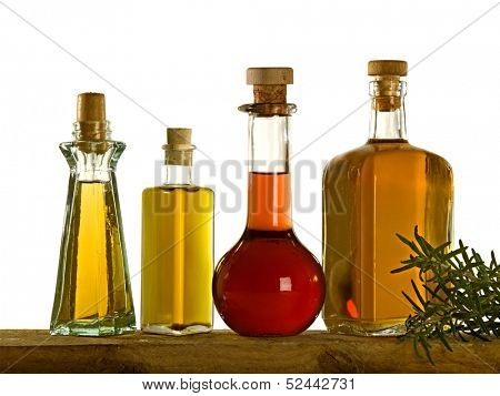 four kind of oil on a self