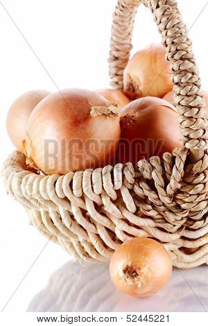 Onions Napiform In A Wattled Basket