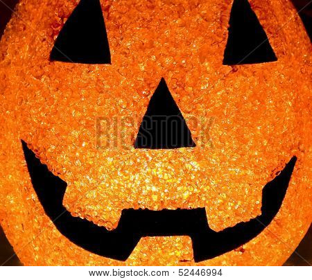 close up of a Halloween Jack o lantern 