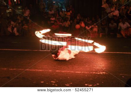 Fire Artists Participate The Festival Pera Hera In Candy