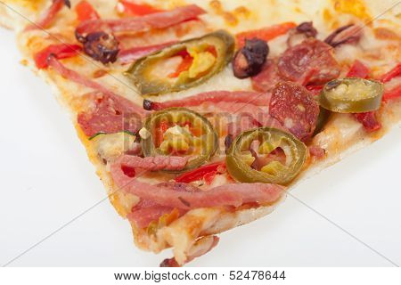 delicious italian pizza isolated over white background