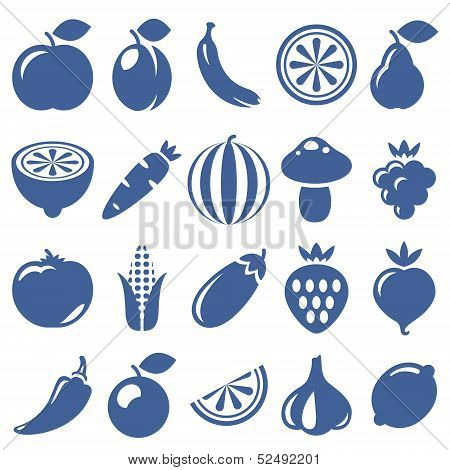 Icons Of Fruits And Vegetables