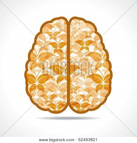 Yellow butterfly make a mind or brain stock vector