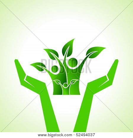 Illustration of save eco family concept stock vector