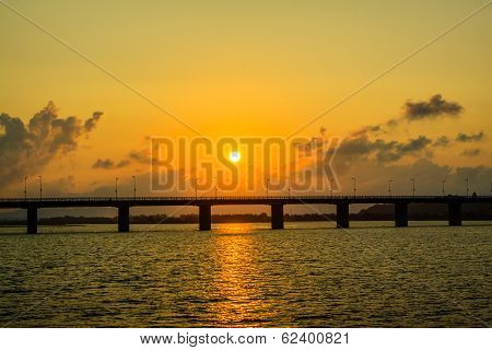 Bridge sunset at Vietnam