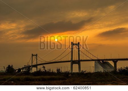 Bridge sunset at Vietnam