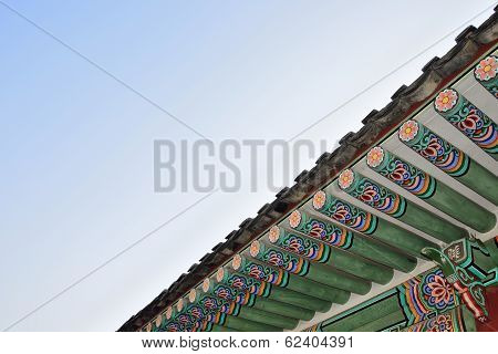 Detail Of Eaves In Gyeongbok Palace In Seoul, Korea