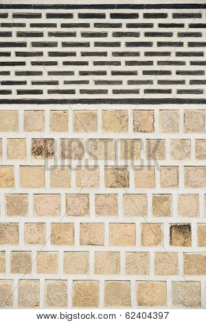 Detail Of Traditional Wall In Gyeongbok Palace, In Seoul
