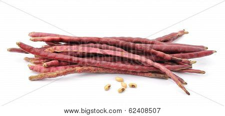 Red Beans On The White Background.