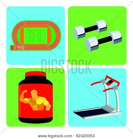 Vector Set Of Sport And Gym Elements
