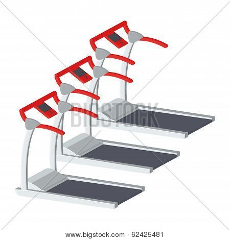 Vector Treadmills Illustration Isolated On White Background