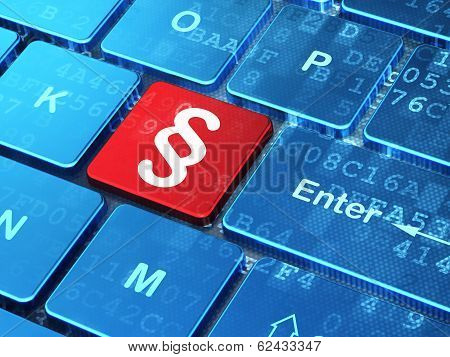 Law concept: Paragraph on computer keyboard background