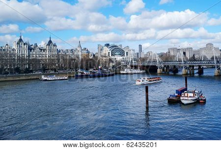Hungerford Bridge On The Thames