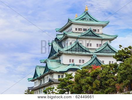 Nagoya Castle  with Sky background in Autumn