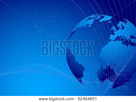 World Map Technological Background