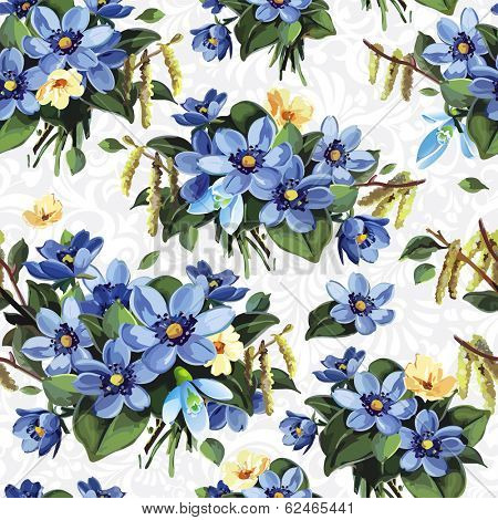 Elegance Seamless vintage flower pattern, vector illustration