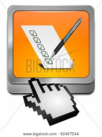 Button with check list with cursor