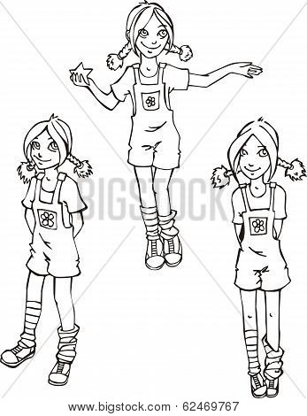Set Of Mischievous Girls