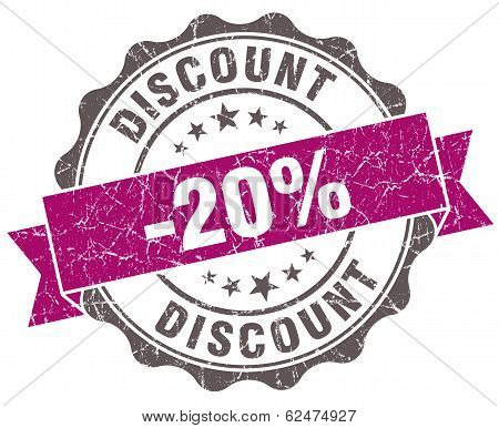 Discount Violet Grunge Retro Style Isolated Seal