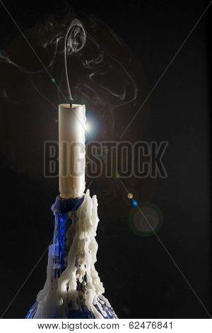 Candle Smoke With Lens Flare