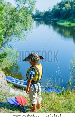 Boy kayaking