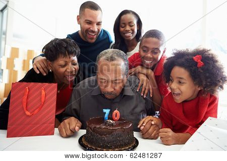Family Celebrating 70th Birthday Together