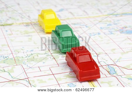 Miniature Cars On Map