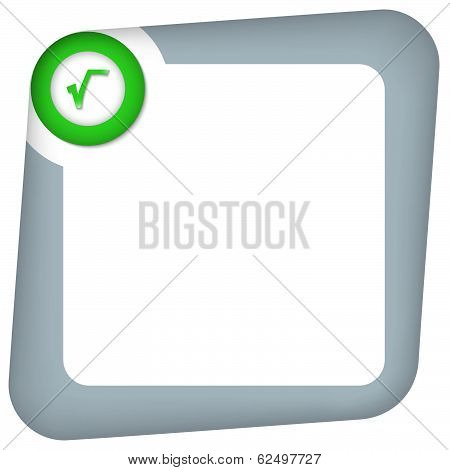 Abstract Box For Entering Text With Green Radix Sign