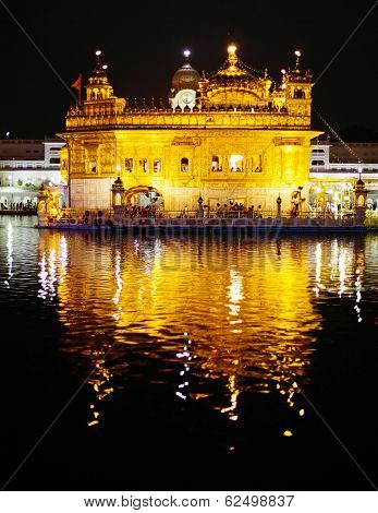 Nightly View Of Golden Temple - Sikhs Holy Place In Amritsar - India