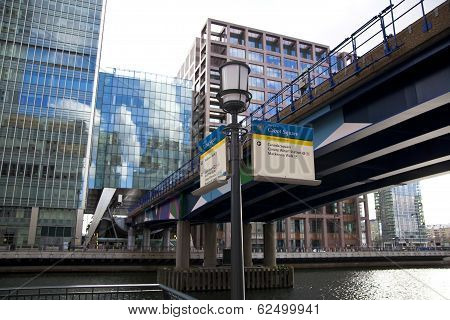 LONDON, UK - CANARY WHARF, MARCH 22, 2014 Modern glass buildings of the business district in London,