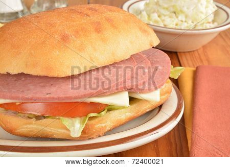 Salami And Cheese Sandwich