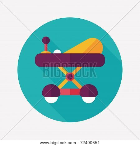 Baby Walker Flat Icon With Long Shadow,eps10