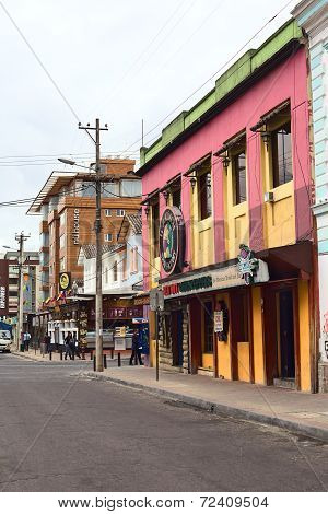 Mariscal Foch Street in Quito, Ecuador