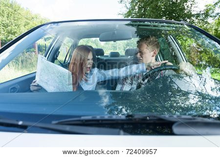 Couple Arguing About Wrong Road